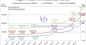 Tungsten Price Trend from January 2025 to January 2026